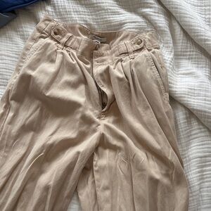 Madewell Tan Pleated Pants